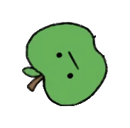 The apple character, cut out